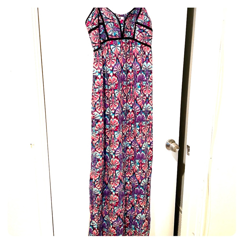 Xhileration Colorful Maxi Dress with Bodice